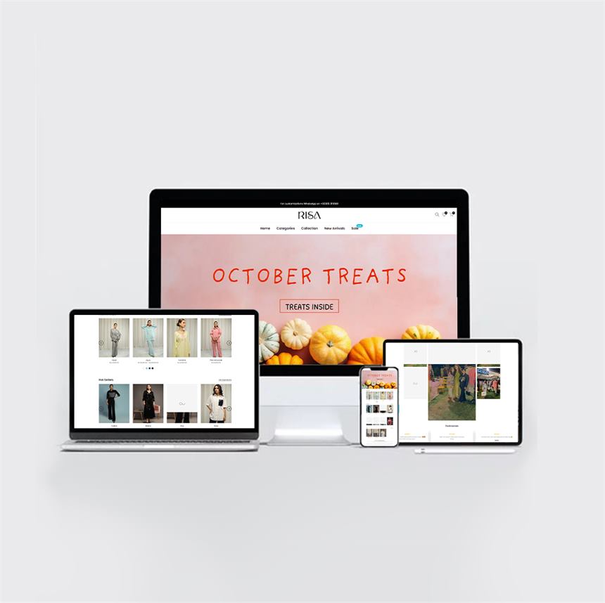 Fashion online store on several devices